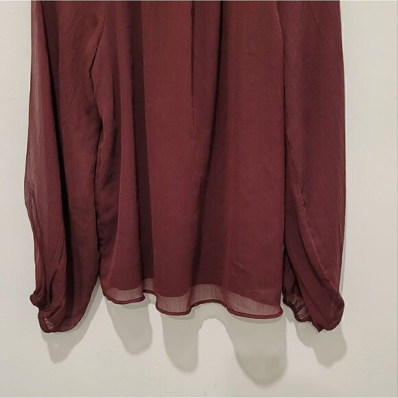 JOIE LImited Edition smocked neck wine blouse Size L - Picture 14 of 16